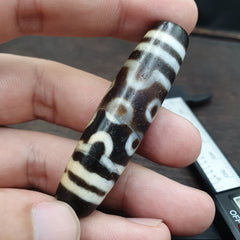 OTBS4 Vintage Old Tibetan 7 Eyes Agate stone Dzi Bead big Amulet