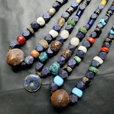 Vintage Lot 3 Pcs Lapis and Glass beaded Necklaces