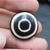 Tibetan Nepalese Himalayan Old Dzi Unique 2 eye Button LUKMIK Bead Amulet