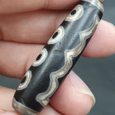 Unique Eyes Pattern Himalayan Tibetan 7Eyes Dzi Agate Bead Amulet