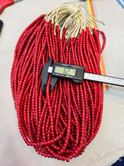 6-6.5mm Antique Venetian White Heart Trade Beads long Strand Necklace