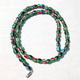 Venetian Inspired Glass Beads collection Multicolor Chevron Beads Necklace #112