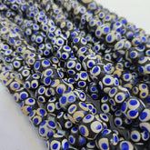 Black Skunk Venetian Style Glass Beads Blue Eyes Beads EAST OASIS Collection