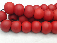 Dark blood red round beautiful glass beads long strand necklaceGift