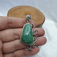 Big men's 925 sterling silver turquoise necklace pendant 20.6 grams