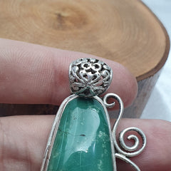 Big men's 925 sterling silver turquoise necklace pendant 20.6 grams