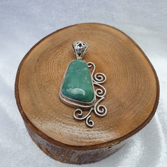 Big men's 925 sterling silver turquoise necklace pendant 20.6 grams