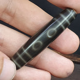 High quality Old Tibetan 5 Circle Square Eyes Agate stone Dzi Bead Amulet HQ-4