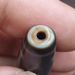 High quality Old Tibetan 5 Circle Square Eyes Agate stone Dzi Bead Amulet HQ-4