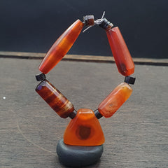 Antique Beads Lot 5 Agate Pendent Old Himalayan Tibetan African AGATE Bead