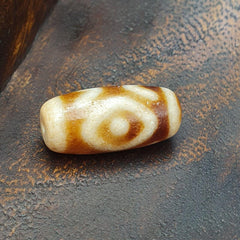 Unique pattern 2 eyes himalayan tibetan agate dzi bead amulet