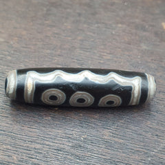 Unique eyes pattern himalayan tibetan 7eyes dzi agate bead amulet