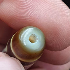 Old Tibetan 2-Eye Dzi Bead Amulet: Agate Stone