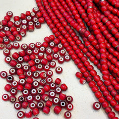 8mm venetian white heart trade beads necklace 24" long strand