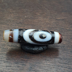 Vintage indo tibetan 2 eyes rare patterns dzi chung agate amulet bead