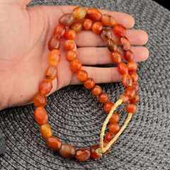 African carnelian mali antique agate beads beaded strand agt-2