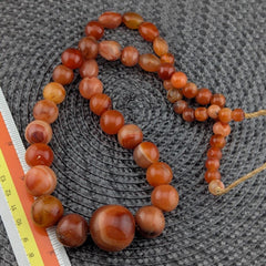 African carnelian mali antique agate beads beaded strand