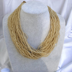 Vintage tiny crystal white seed glass beads with coin tribal jewelry necklaceGift