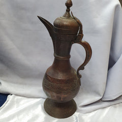19th c antique bronze copper jug hand carved museum quality unique tea pot