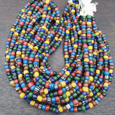10 strands lot vintage old mix color glass beads long necklace 5.5-6.5 mmGift