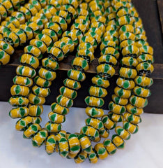 Vintage chevron beads venetian african style glass 10mm beads long strandGift