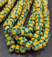 Vintage chevron beads venetian african style glass 10mm beads long strandGift