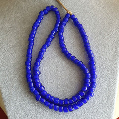 7-8mm antique venetian white heart trade beads 24" long strand