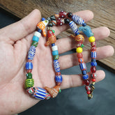 Vintage old african, venetian art mix glass beads necklaceGift