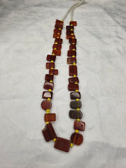Old vintage mix stones agate carnelian beads strand necklace