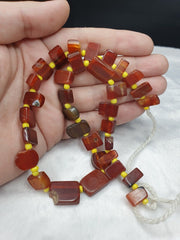 Old vintage mix stones agate carnelian beads strand necklace