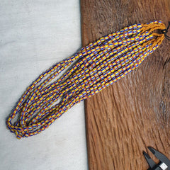 Vintage blue yellow chevron beads venetian african style beads 8mm