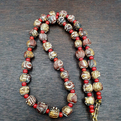 Antique vintage bodhi gold leafed beads tibetan burma buddhist power beads