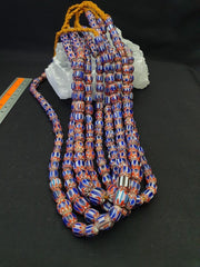 Blue and red color chevrons venetian beads african necklace 11-11.5mm