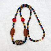 Vintage Thai Glass Bead Necklace: Multicolor Trade Beads