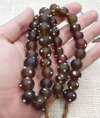 Vintage african trade beads skunk, venetian glass beads necklace strandGift