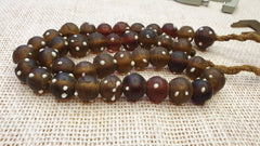 Vintage african trade beads skunk, venetian glass beads necklace strandGift