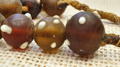 Vintage african trade beads skunk, venetian glass beads necklace strandGift