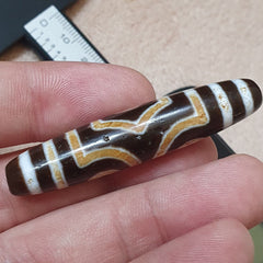 3 eyes bead tibetan dzi bead old amulet agate stone