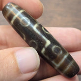 Vintage old tibetan 9 eyes agate stone dzi bead big amulet