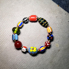 Vintage african venetian style glass beads bracelet #br6Gift