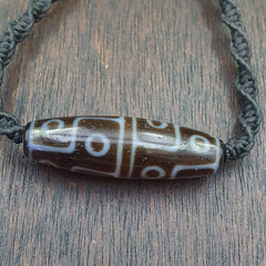 8 eyes tibetan himalayan bead old amulet red agate vintage pendant necklace