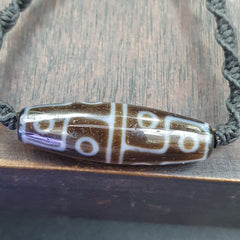 8 eyes tibetan himalayan bead old amulet red agate vintage pendant necklace