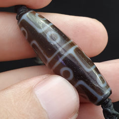 8 eyes tibetan himalayan bead old amulet red agate vintage pendant necklace