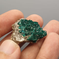 Green Dioptase Crystal Specimen: Congo Druzy Mineral, 65 Carats
