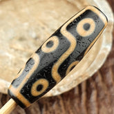 9 Eyes Dzi Bead Tibetan Agate Necklace – Unique Himalayan Indo Pattern, Spiritual Protection Jewelry