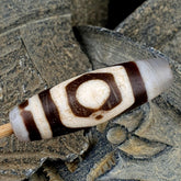 3 Eye Agate Dzi Bead: Antique Himalayan Spiritual Charm