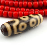 7 eyes unique pattern himalayan tibetan agate dzi bead amulet lucky charm bead