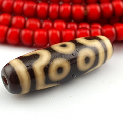 7 eyes unique pattern himalayan tibetan agate dzi bead amulet lucky charm bead