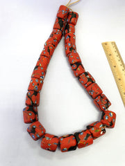 Art Deco Murano Style Mosaic Glass Beads (20MM, 25 Beads)