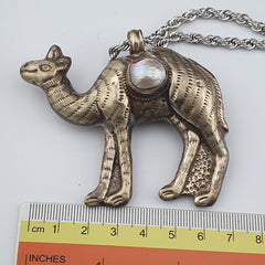 Pearl Tibetan Pendant Necklace: Antique Animal Figurine Jewelry